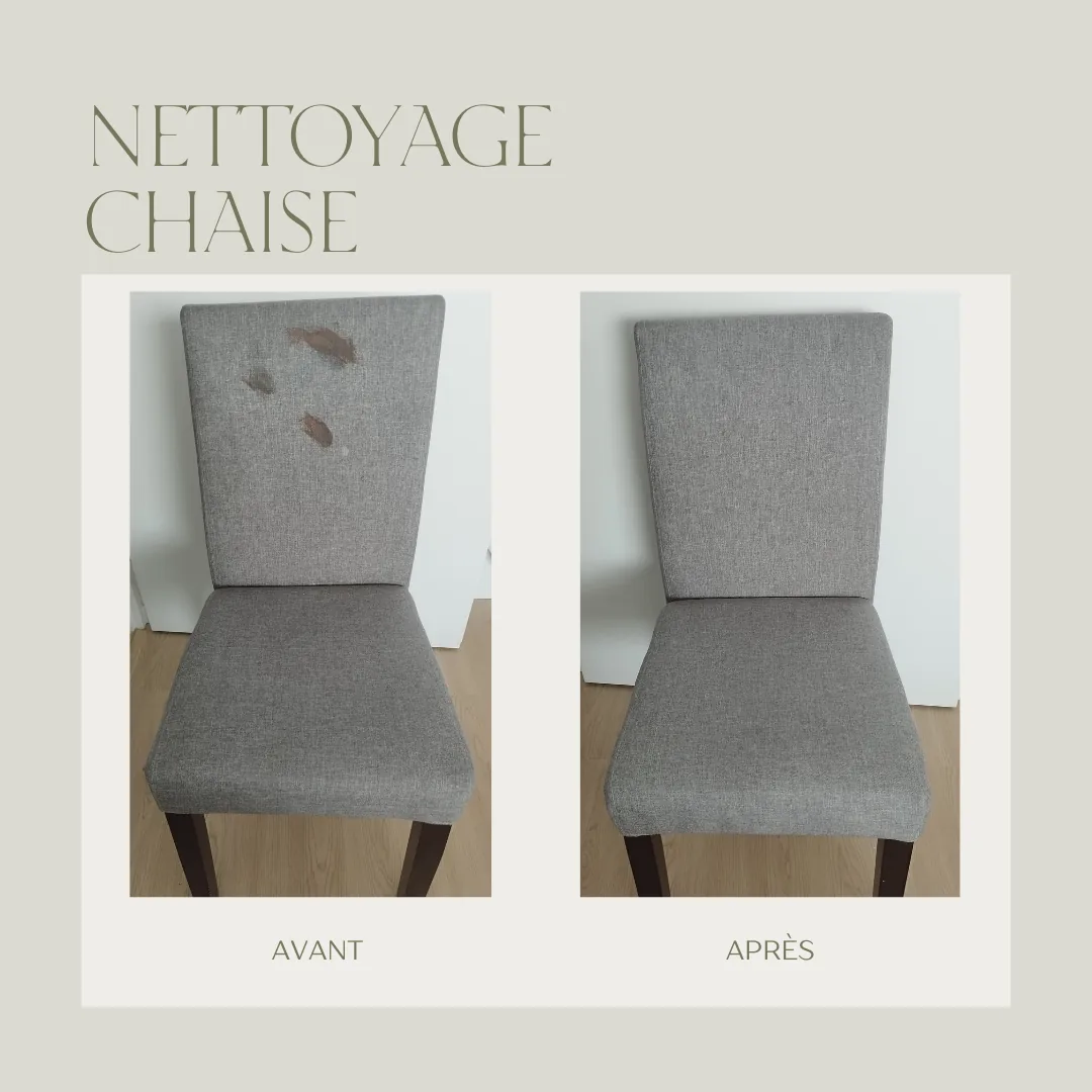 Nettoyage chaise à St-Saulve avant/apres